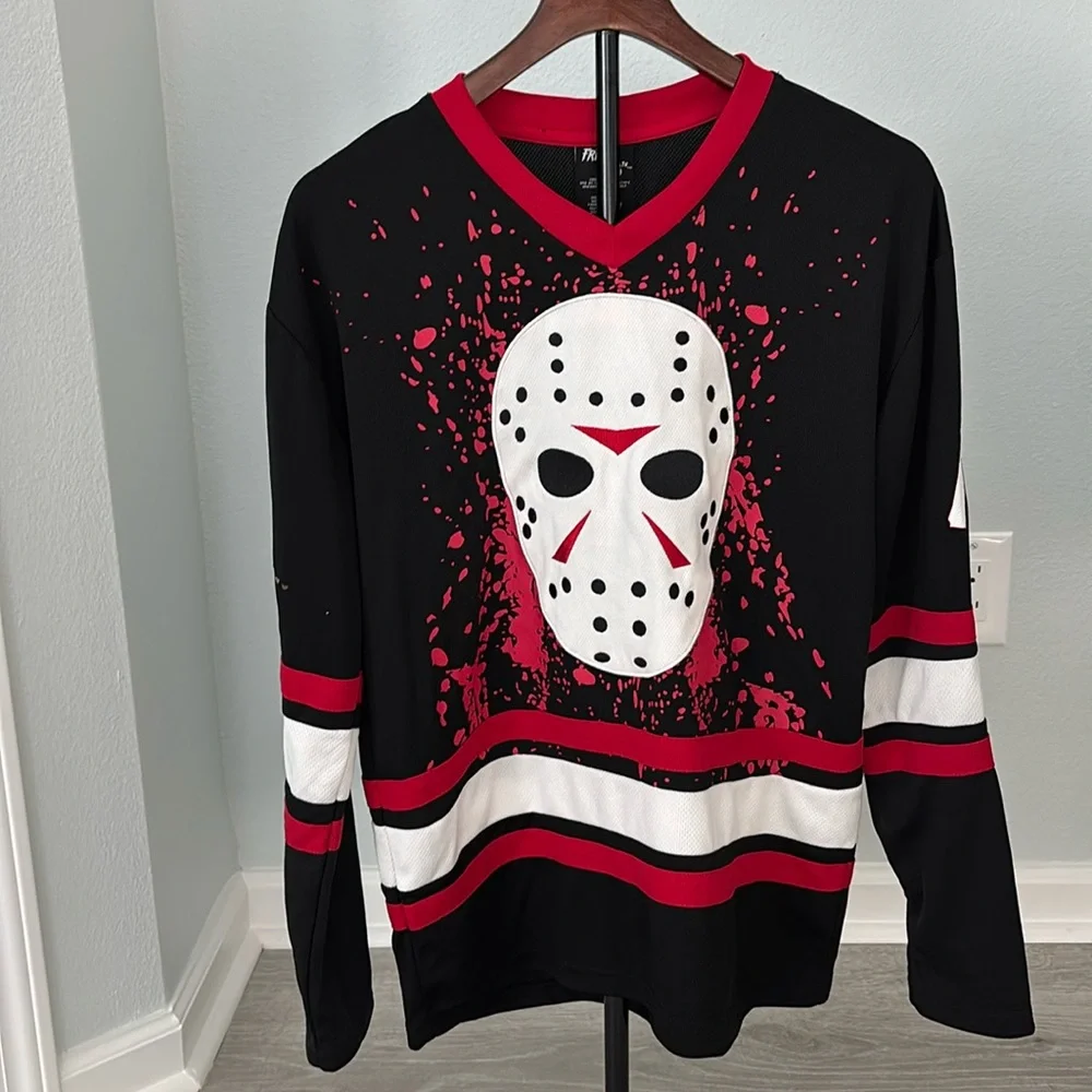 Friday the 13th Jason Voorhees Horror Hockey Jersey Halloween Costume size S